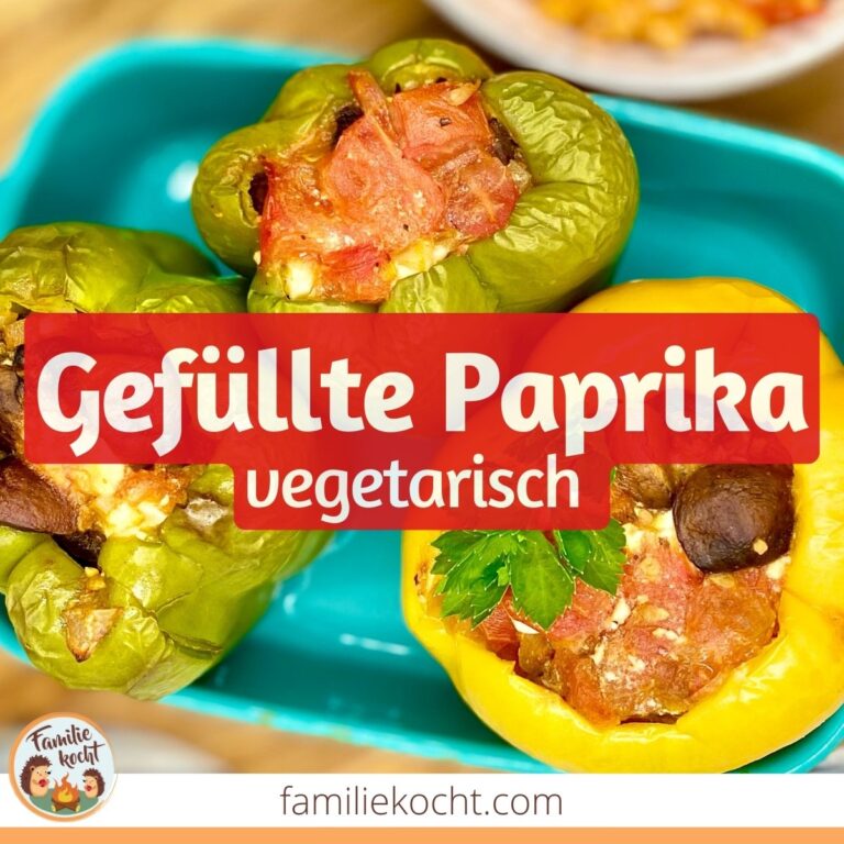 Gefüllte Paprika vegetarisch ♥ mit Schafskäse &amp; Champignons