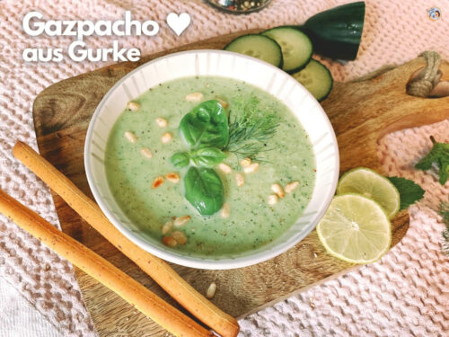 Gurken Gazpacho ♥ kalte Gurkensuppe mit Joghurt Rezept