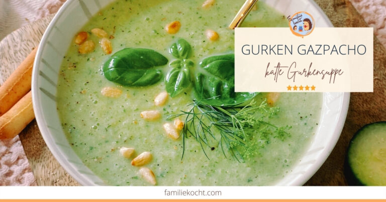 Gurken Gazpacho ♥ kalte Gurkensuppe mit Joghurt Rezept