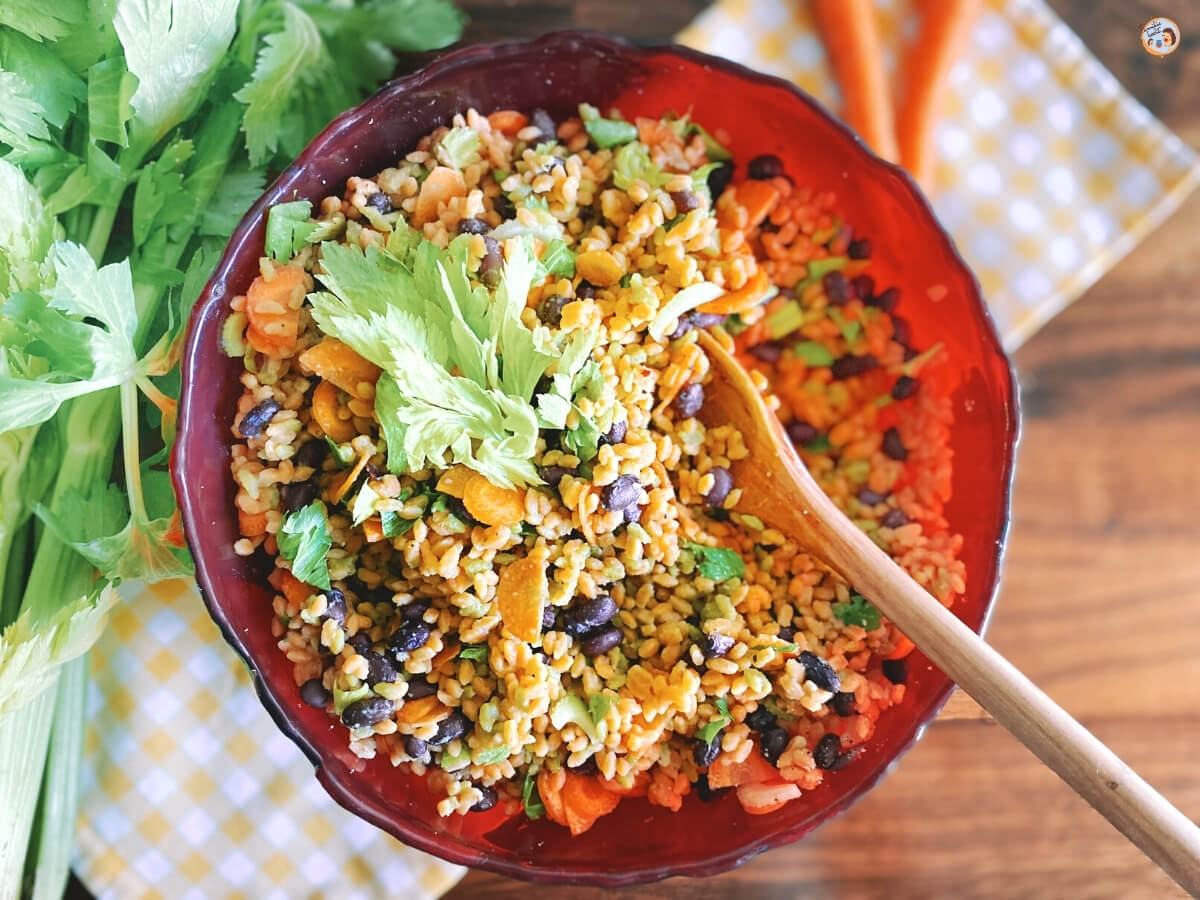 Risoni Salat mit Schwarzen Bohnen und Karotten ♥ Rezept