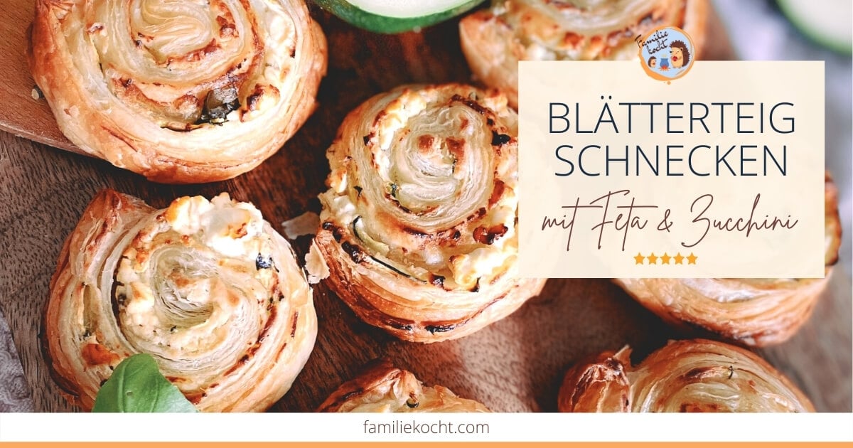 Blätterteig Schnecken ♥ vegetarisch mit Feta &amp; Zucchini