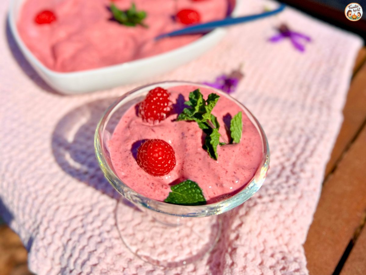 Frozen Joghurt mit roten Beeren • ganz ohne Eismaschine!